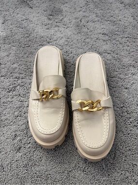 Cream Mule Loafers